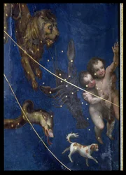 Tierkreiszeichen, Detail von der Decke der Sala dello Zodiaco, 1579 (Detail)